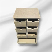Ahşap boyanabilir 7 çekmeceli çok amaçlı organizer kutu - 3