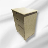 Ahşap boyanabilir 4 geniş çekmeceli takı-aksesuar organizer kutu - 6