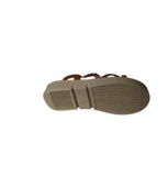YAZKIŞ Kadın  Taba Üzeri Taşlı Bileği Lastikli 4cm kalın Taban Rahat Sandalet - 4