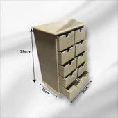 Ahşap boyanabilir 10 çekmeceli takı-aksesuar organizer kutu - 1