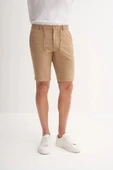 Cazador Slim Fit Dar Paça Keten Bermuda Şort 6108 - 2