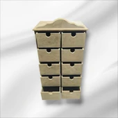 Ahşap boyanabilir 10 çekmeceli takı-aksesuar organizer kutu - 4