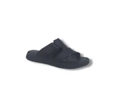 Zerhan 566 Erkek Siyah Hakiki Deri Cırt Cırtlı Comfort Yastık Taban Terlik thumbnail 4