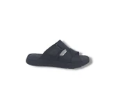 Zerhan 566 Erkek Siyah Hakiki Deri Cırt Cırtlı Comfort Yastık Taban Terlik thumbnail 1