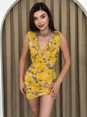 Lenisa Fırfırlı Mini Boy Elbise - 1