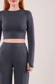 Fitilli Bluz Ve Pantolon Antrasit İkili Takım - 3