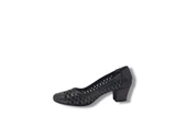 İzlife 362 Kadın Platin Dantel Pırıltılı Küt Burun Alçak Topuk Abiye Ayakkabı - 3