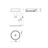 Creavit Loop Yuvarlak Çanak Lavabo 45 cm Berry LP145-00BR00E-0000 thumbnail 2