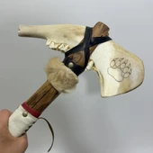 El Yapımı Kızılderili Doğal Kemik Balta 45cm (Model 5) - 8