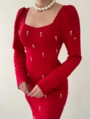 Akit İnci Detaylı Elbise - 5
