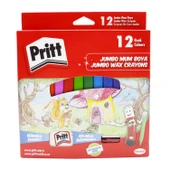 Pritt Karton Kutu Jumbo Üçgen Silinebilir Pastel Boya 12 Renk (1655739) - 1