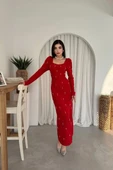 Akit İnci Detaylı Elbise - 6