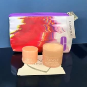 CliniqueŞık Makyaj Çantası Genişlik-18 -Derinlik -11-stm- 15 ML - YÜZ-JELİ -5 ML - GÖZ JELİ - 1