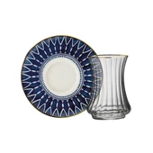 Sandro Moreno 1453 Deep Blue Optik 12 Parça 6 Kişilik Çay Seti 110 Ml Ar263624 - 1