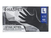 Haspet Pudrasız Nitril Muayene Eldiveni (L) - Siyah - 1