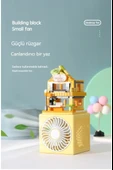 Masaüstü Blok Fan Küçük Masa Vantilatörü, USB Şarj Edilebilir Pil, 3 Hız Güçlü thumbnail 2