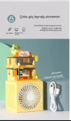 Masaüstü Blok Fan Küçük Masa Vantilatörü, USB Şarj Edilebilir Pil, 3 Hız Güçlü - 3