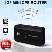 4G Mini CPE Router, Sim Kart Yuvası ile C Tipi Şarjlı, Gigabit Ethernet Yönlendirici RJ45 Portulu - 2