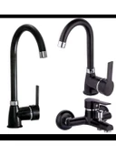 Siyah Mutfak Evye Banyo Lavabo Batarya Seti thumbnail 2