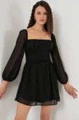 Mini Tül Elbise 2514 - Siyah - 2
