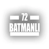72 Batmanlı Araba Sticker 17x17 Cm Beyaz - 1