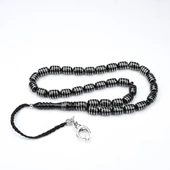 Oltu Taşı ve Kapsül Kesim Burgu Sarma İşlemeli Tespih - 5