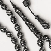 Oltu Taşı Çeşm-i Bülbül İşlemeli Tespih thumbnail 3