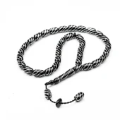 Oltu Taşı Çeşmi Bülbül İşlemeli Kapsül Tespih - 5