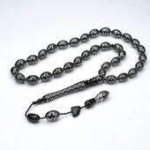 Oltu Taşı Koleksiyonluk Özel  İşlemeli Tespih - 5