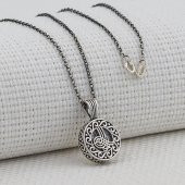 Cevşeni Kebir Dualı Osmanlı Tuğralı Gümüş Bayan Kolye thumbnail 1