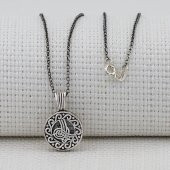 Cevşeni Kebir Dualı Osmanlı Tuğralı Gümüş Bayan Kolye thumbnail 2