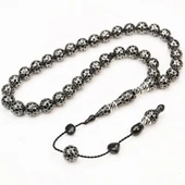 Oltu Taşı Küre Kesim Petek İşleme Oltu Taşı Tespih - 2