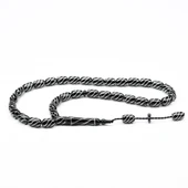 Oltu Taşı Çeşmi Bülbül İşlemeli Kapsül Tespih - 1