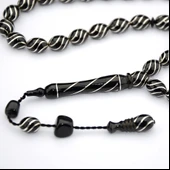 Oltu Taşı Çeşm-i Bülbül İşlemeli Tespih thumbnail 4