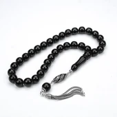 Oltu Taşı İşlemesiz Gümüş Püsküllü Küre Tespih thumbnail 2