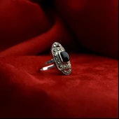 Kilit Model Oltu Taşı Kadın Yüzük - 6
