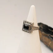 Oltu Taşı Kaşlı Kare Model Kadın Yüzük thumbnail 7