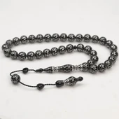 Oltu Taşı Küre Kesim Petek İşleme Oltu Taşı Tespih - 3