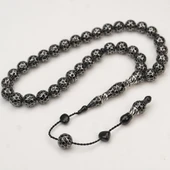 Oltu Taşı Küre Kesim Petek İşleme Oltu Taşı Tespih - 4