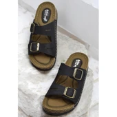 370 Rahat Ortopedik Taban Günlük Kadın Terlik Çift Toka Kadın Terlik - 2