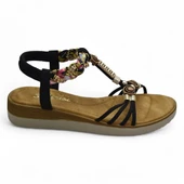 5626 Rahat Ortopedik Taban Taşlı Kadın Sandalet Günlük Sandalet - 8