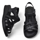 8152 TAM ORTOPEDİK Hakiki Deri Kadın Sandalet Deri Sandalet İvazn - 5