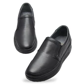 4343 Ortopedik Taban Siyah Hakiki Deri Erkek Ayakkabı Mevsimlik Yürüyüş Ayakkabısı Kavisli Taban - 1