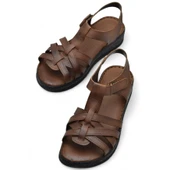 8152 TAM ORTOPEDİK Hakiki Deri Kadın Sandalet Deri Sandalet İvazn - 7