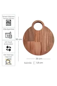 Ahşap Kesme Tahtası – Sunumluk Doğal Kayın Ağacı 30x26 cm - 6