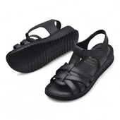 8152 TAM ORTOPEDİK Hakiki Deri Kadın Sandalet Deri Sandalet İvazn - 4