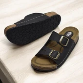 370 Rahat Ortopedik Taban Günlük Kadın Terlik Çift Toka Kadın Terlik - 3