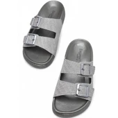 380 Rahat Ortopedik Taban Günlük Kadın Terlik Çift Toka Kadın Terlik Sim Detaylı - 8