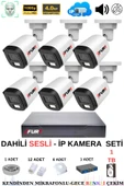 FURY Ip Güvenlik Kamera Seti 6 Kameralı Sesli 4mp Gece Renkli Su Geçirmez Ip5515s 1tb - 2