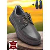 TAB202 Topuk Jelli Ortopedik Taban Hakiki Deri Erkek Ayakkabı Poli Hafif Taban - 1